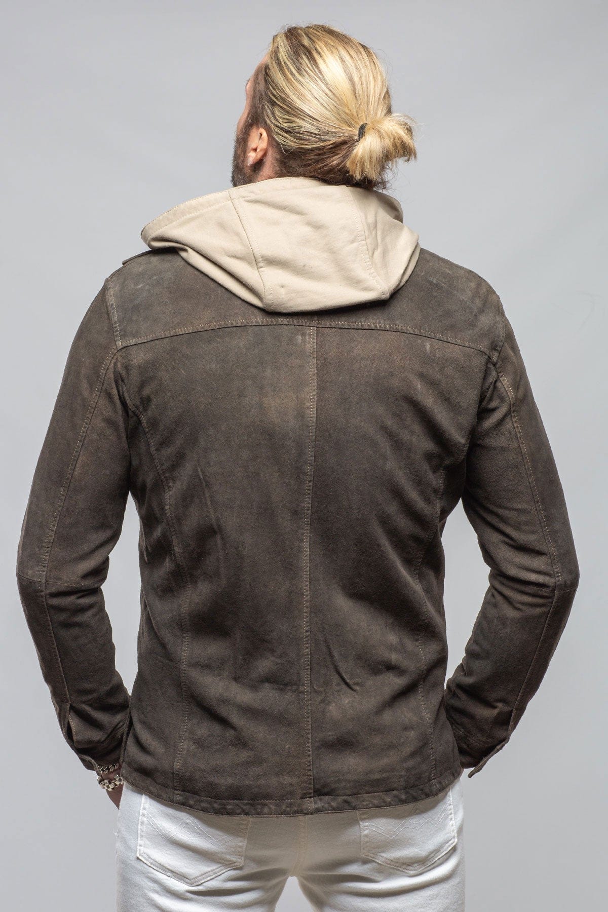 Gimo's Callum Suede Shirt with Removable Hood Mens - Outerwear - Leather