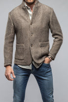 Cardigan Shirt Jacket In Grey - AXEL'S