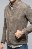 Cardigan Shirt Jacket In Grey - AXEL'S