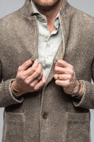 Cardigan Shirt Jacket In Grey - AXEL'S