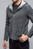 Donnarumma Suede Jacket In Granite - AXEL'S