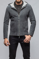 Donnarumma Suede Jacket In Granite - AXEL'S