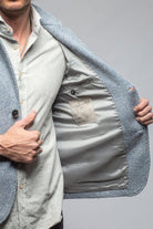 Halifax Knit Coat In Light Blue - AXEL'S