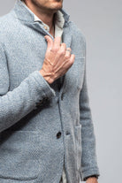 Halifax Knit Coat In Light Blue - AXEL'S
