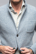 Halifax Knit Coat In Light Blue - AXEL'S