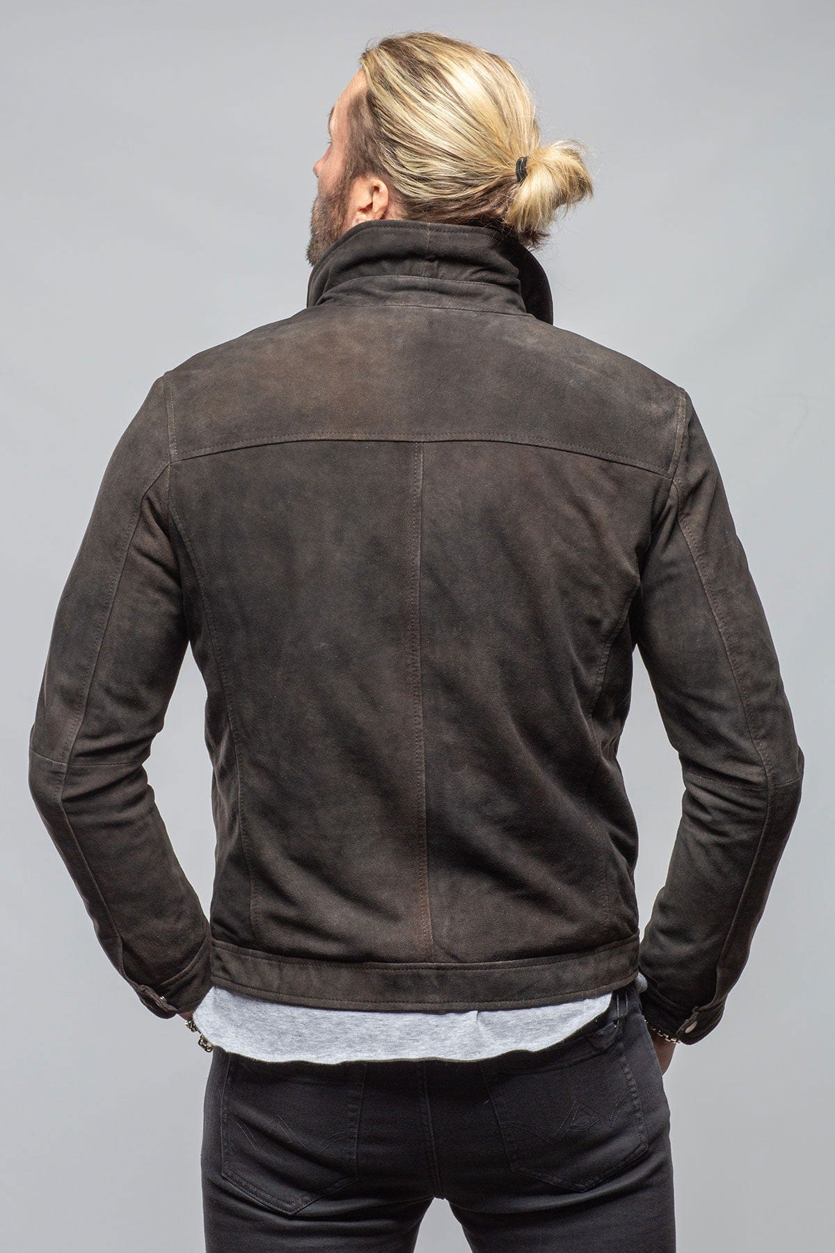 Gimo's Harley Suede Moto Jacket In Chocolate Mens - Outerwear - Leather