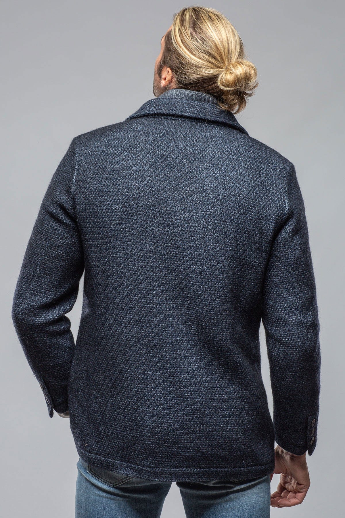 Juneau 3/4 Knit Coat In Navy - AXEL'S