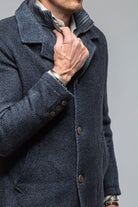 Juneau 3/4 Knit Coat In Navy - AXEL'S