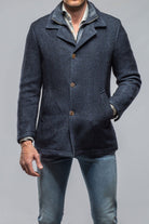 Juneau 3/4 Knit Coat In Navy - AXEL'S