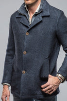 Juneau 3/4 Knit Coat In Navy - AXEL'S