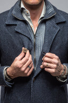 Juneau 3/4 Knit Coat In Navy - AXEL'S