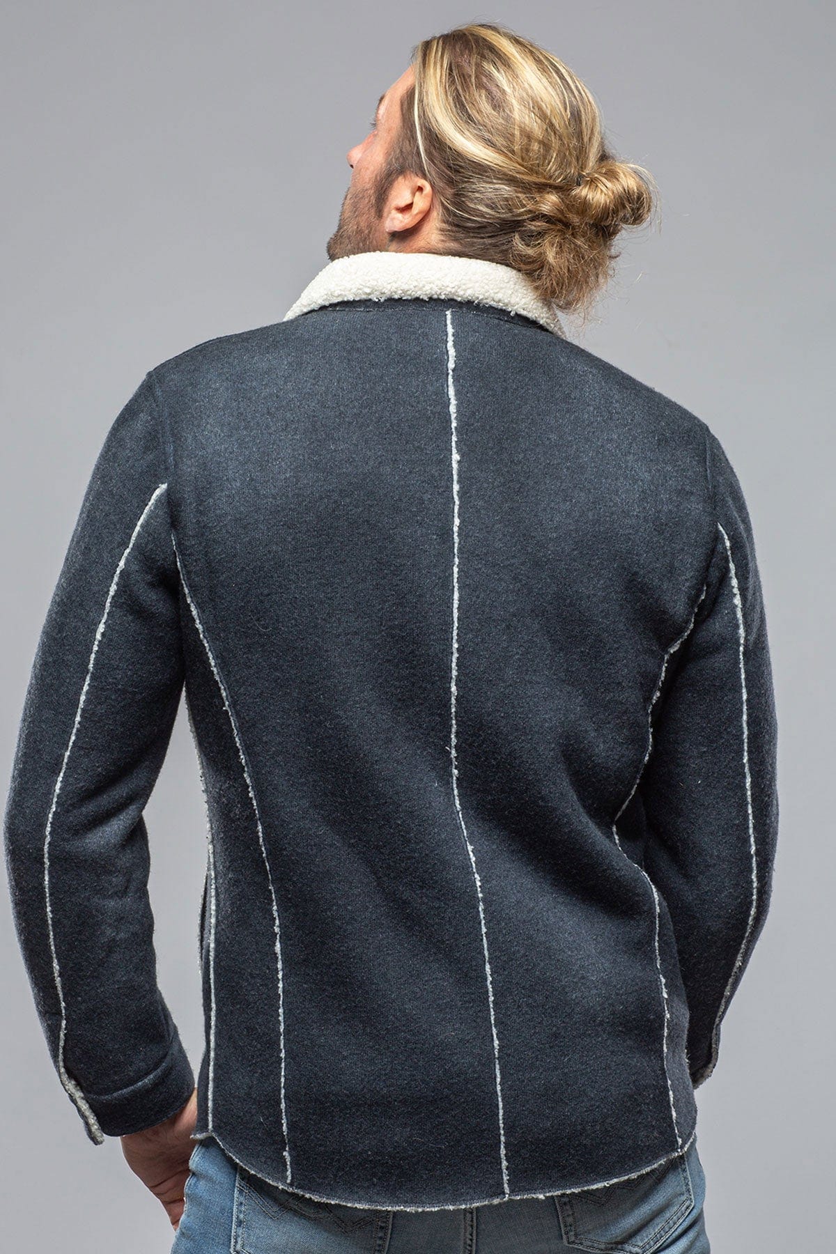 Kalispell Sherpa Shirt Jacket In Navy - AXEL'S