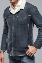 Kalispell Sherpa Shirt Jacket In Navy - AXEL'S