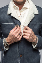 Kalispell Sherpa Shirt Jacket In Navy - AXEL'S