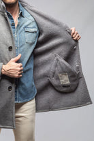 Kane Long Wool Coat In Grey - AXEL'S