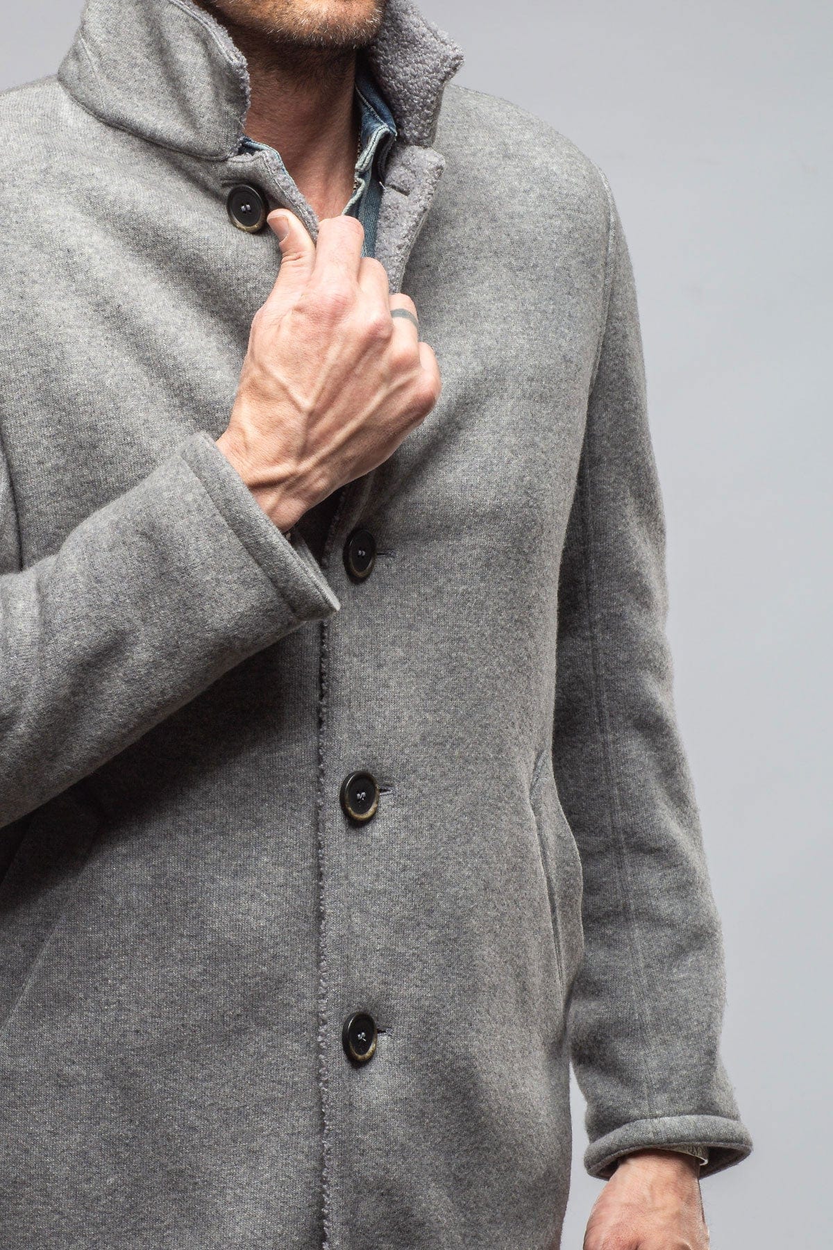 Kane Long Wool Coat In Grey - AXEL'S