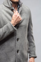 Kane Long Wool Coat In Grey - AXEL'S