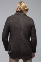 Lazard Long Knit Coat In Charcoal Brown - AXEL'S