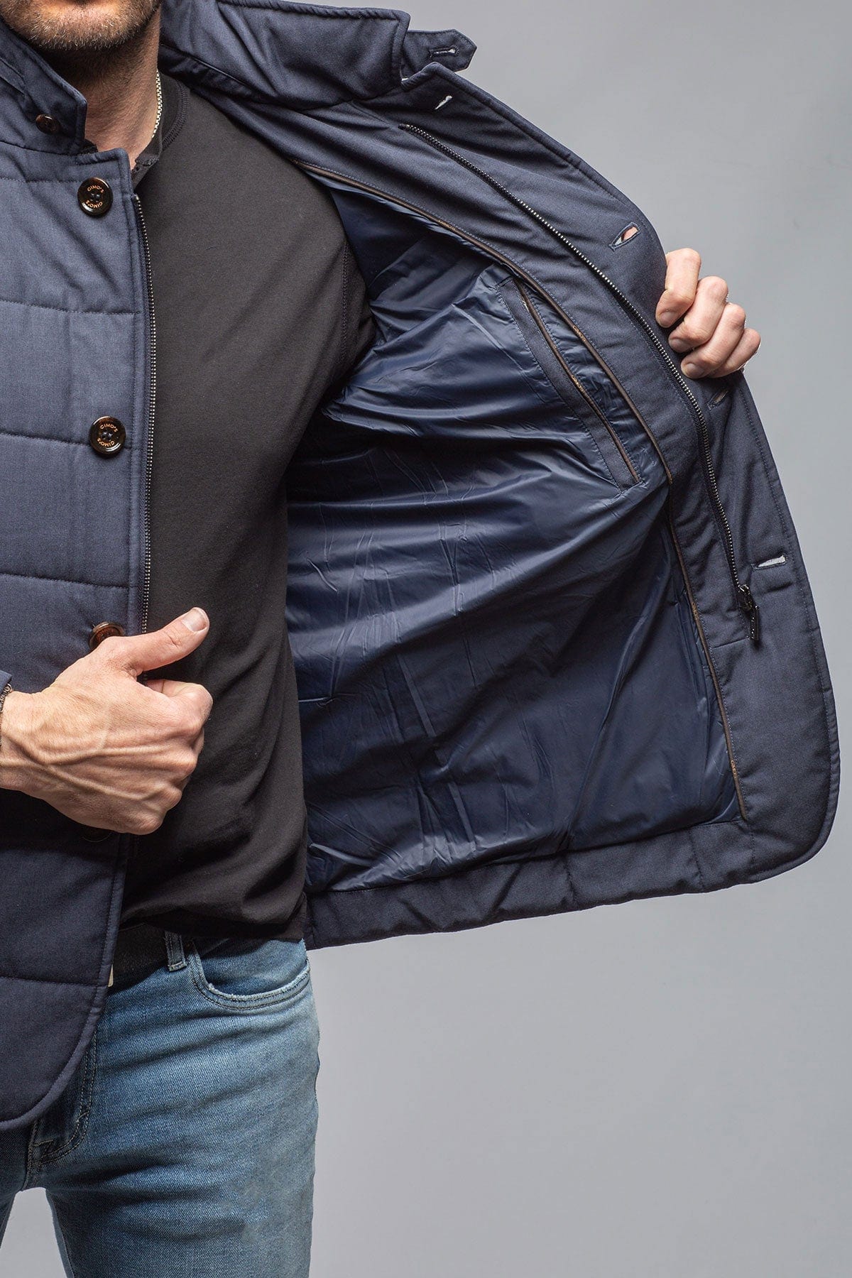 Lexington Quilted Jacket In Navy - AXEL'S