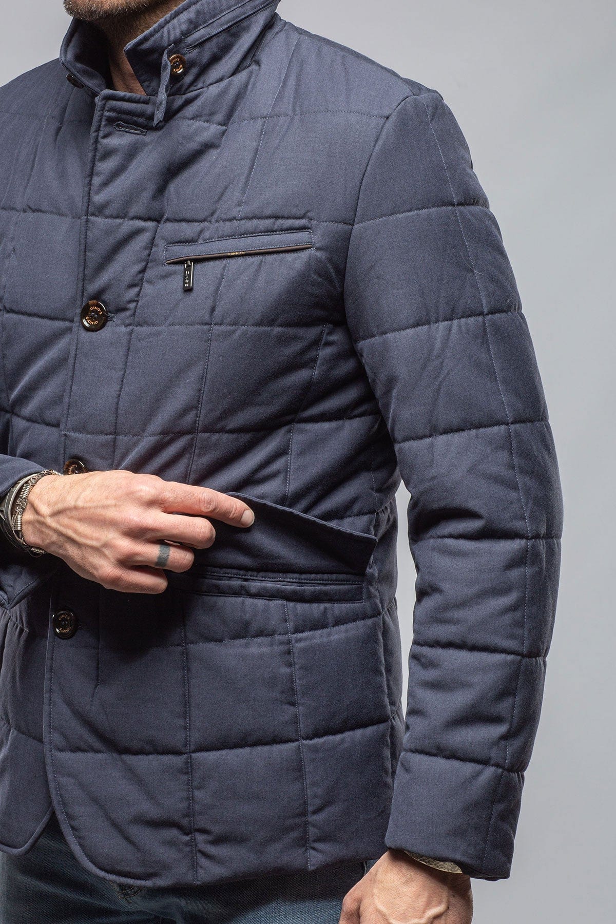 Lexington Quilted Jacket In Navy - AXEL'S
