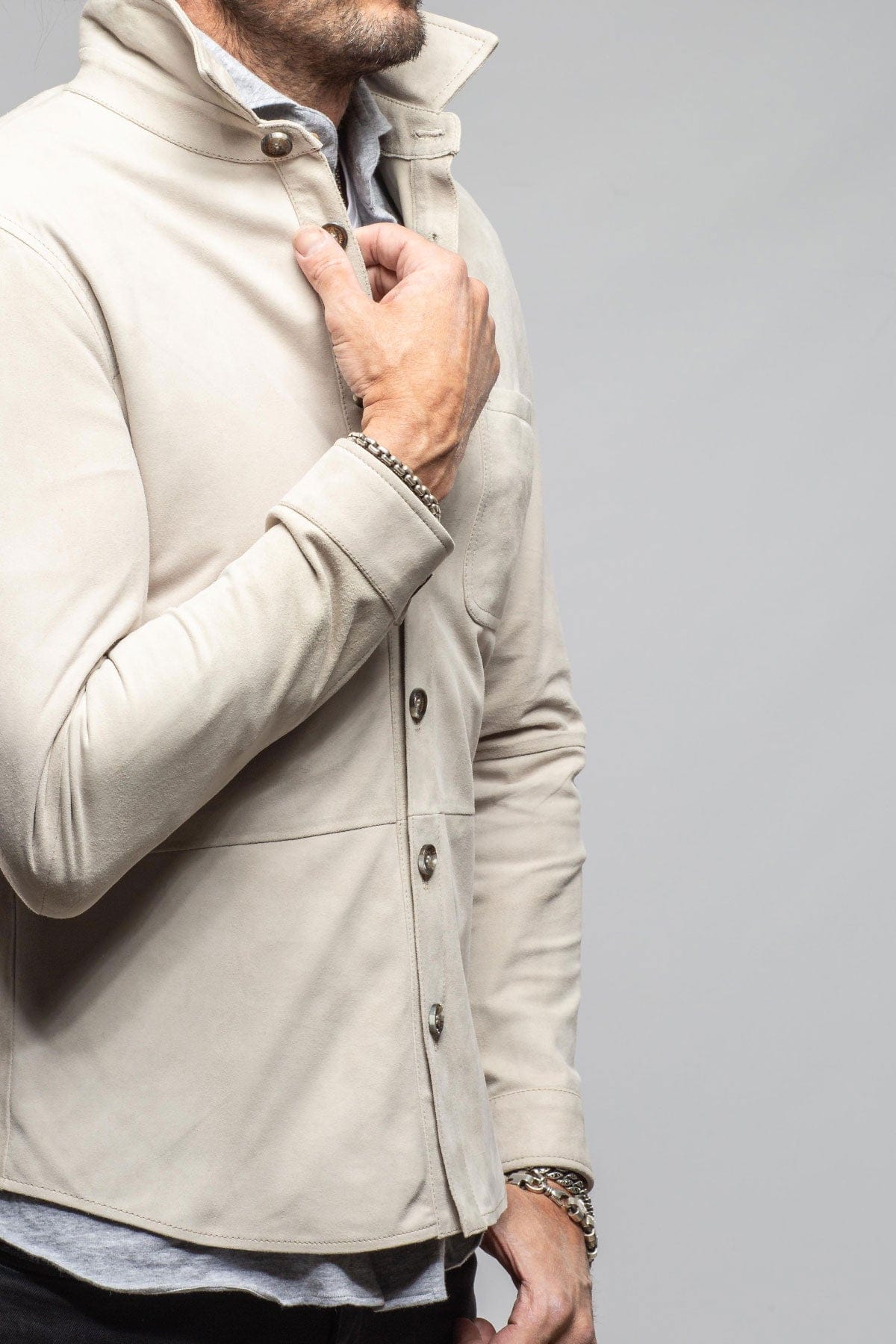 Gimo's Midway Suede Overshirt In Ice Mens - Outerwear - Leather