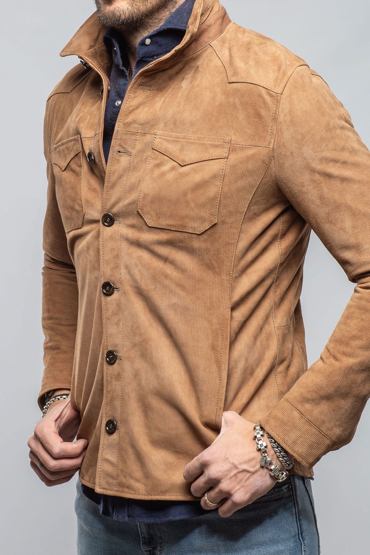 Gimo's Outrider Suede Corduroy Jacket In Brown Mens - Outerwear - Leather