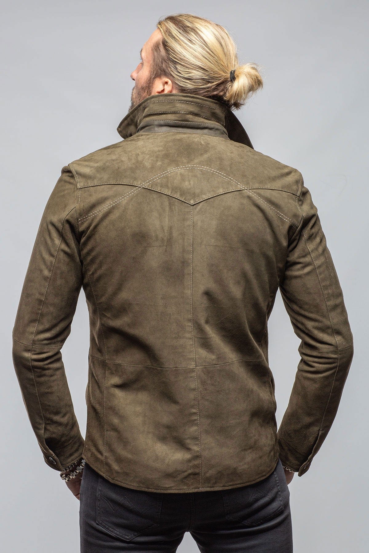 Gimo's Outrider Suede Corduroy Jacket In Green Mens - Outerwear - Leather