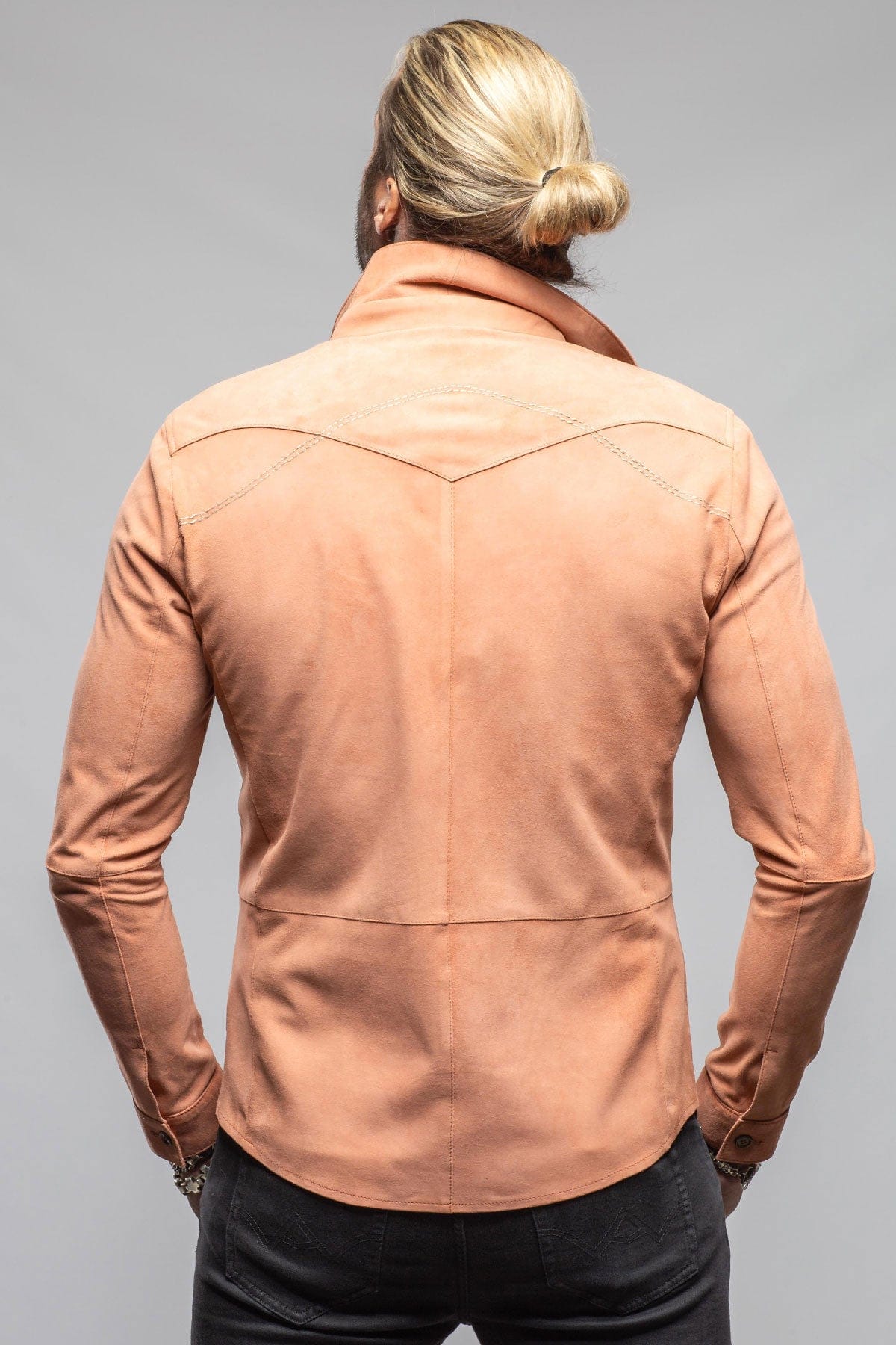 Gimo's Red River Suede Western Shirt In Salmon Mens - Outerwear - Leather
