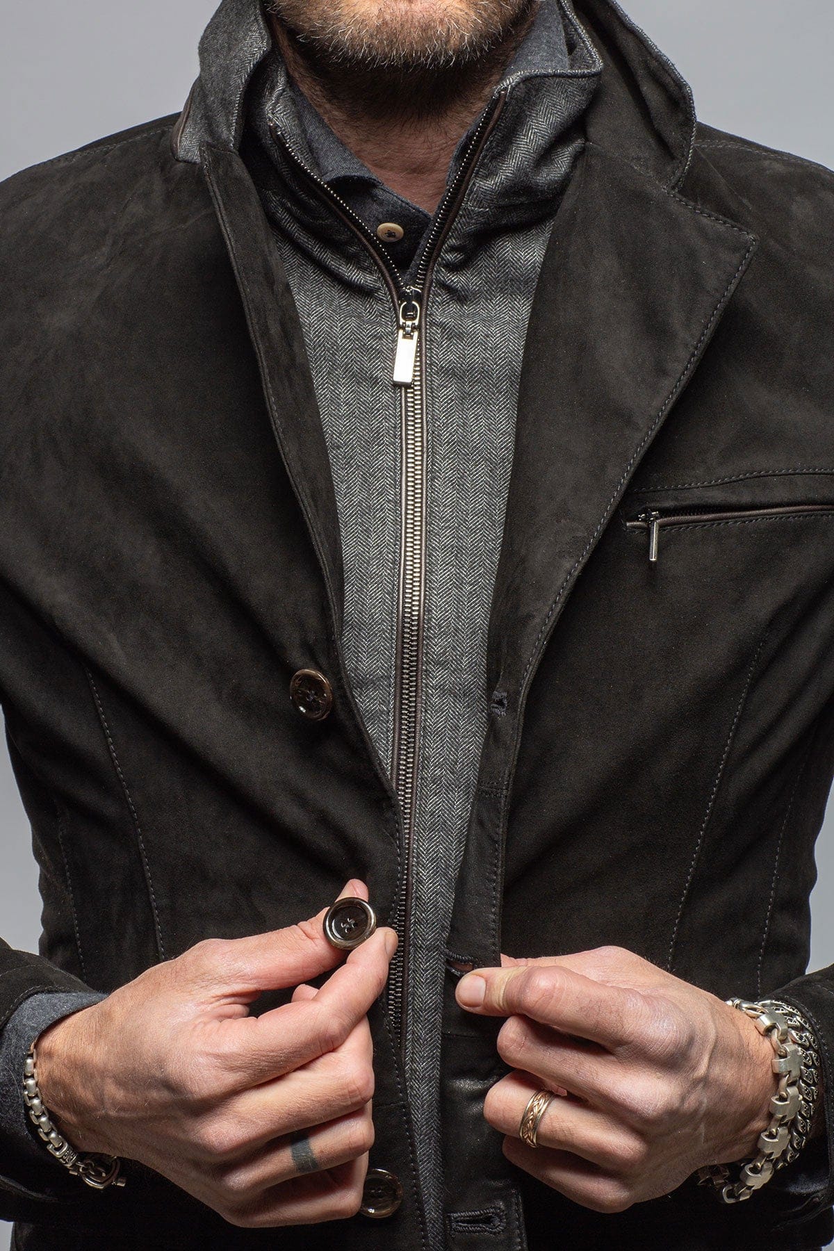 Gimo's Tiguan Suede Jacket In Black Mens - Outerwear - Leather