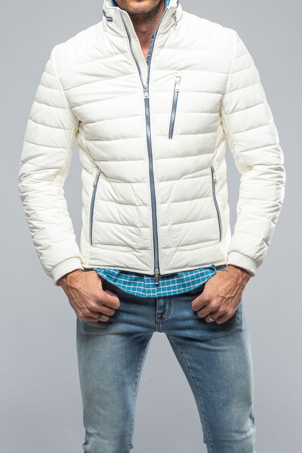F1 Racer Down Jacket In White - AXEL'S