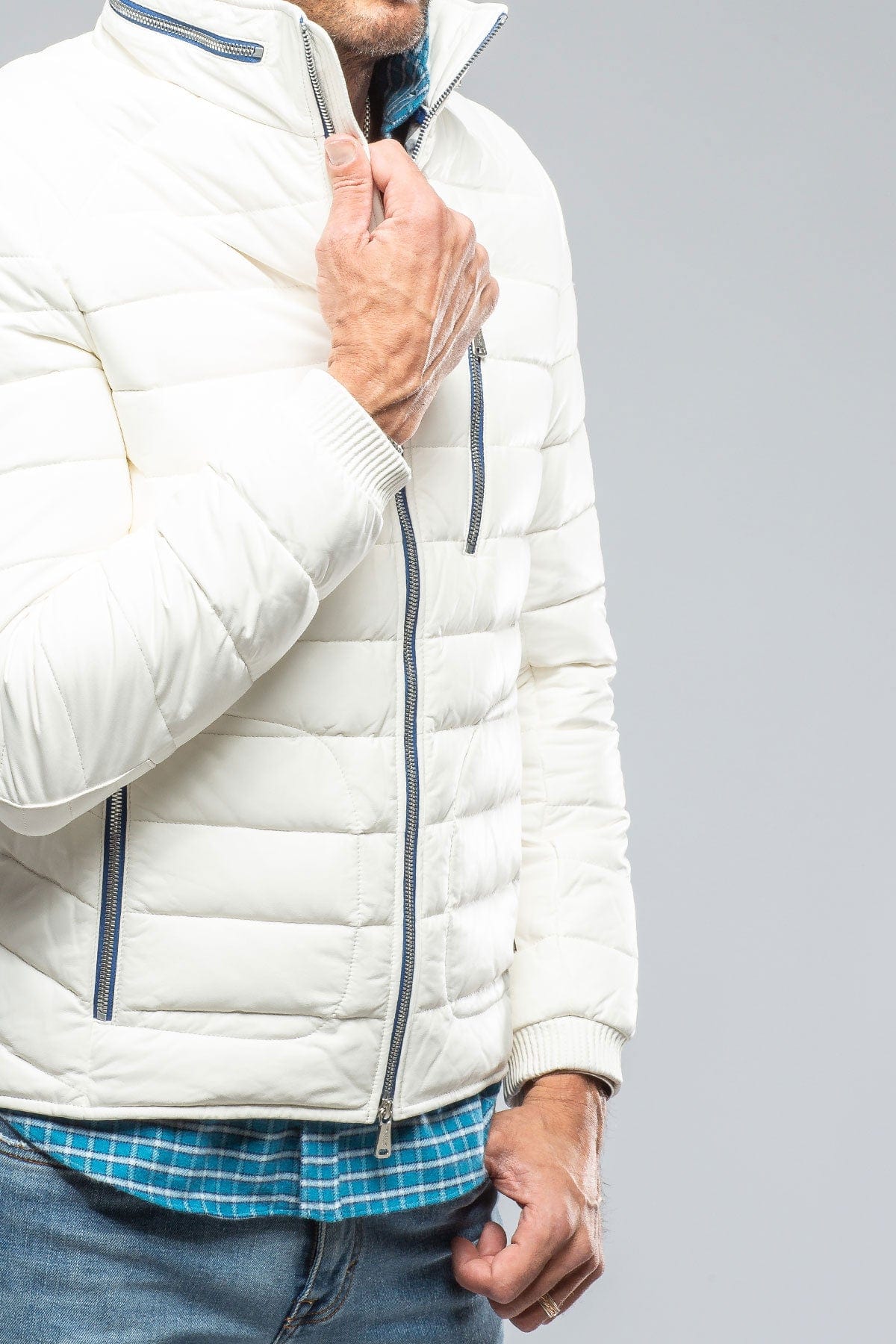 F1 Racer Down Jacket In White - AXEL'S