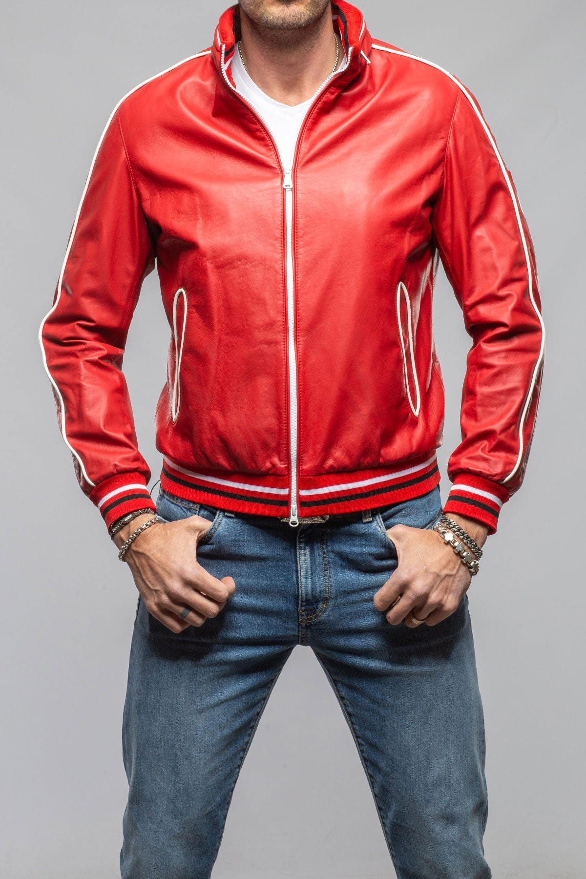 LS Race Jacket In Red - AXEL'S