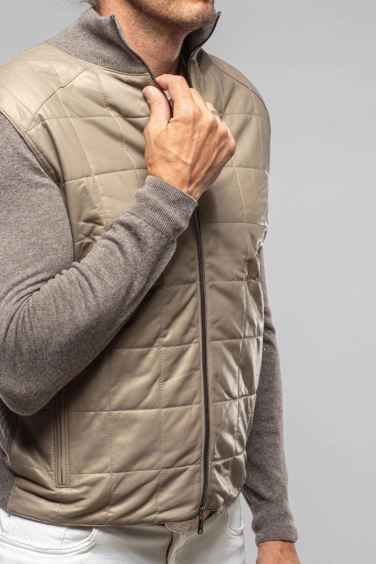 Luge Racer Sweater Jacket In Gold Sand - AXEL'S