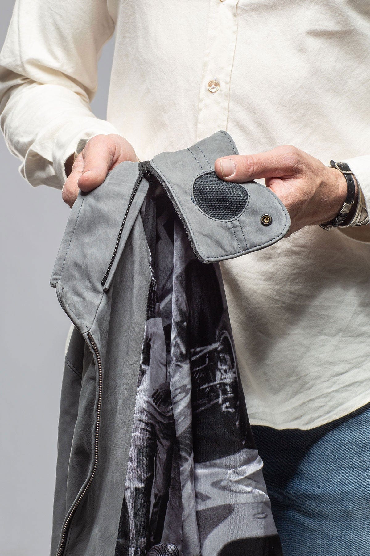 San Remo Race Jacket In Grey Taupe - AXEL'S