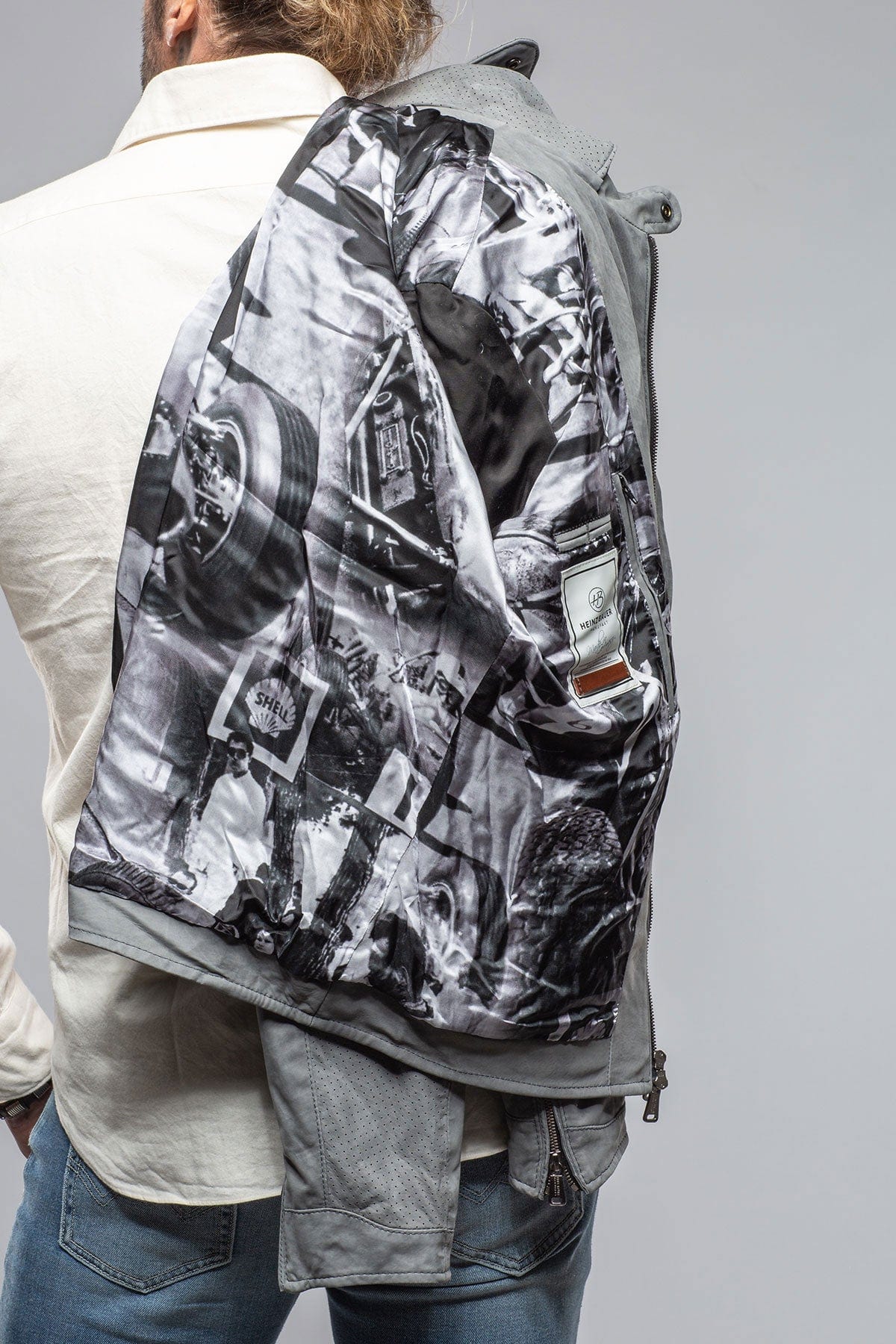 San Remo Race Jacket In Grey Taupe - AXEL'S