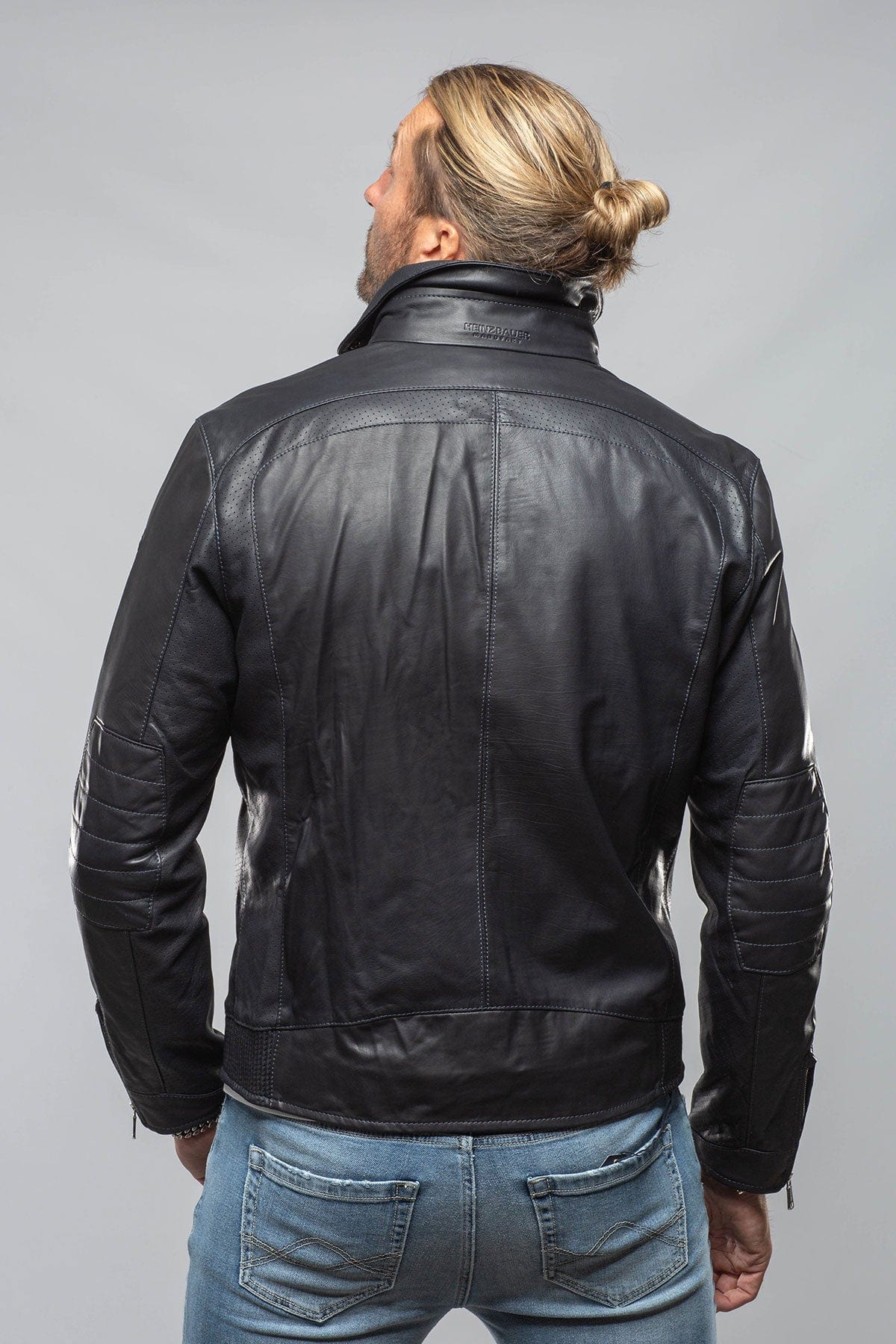 San Remo Race Jacket In Nappa Navy - AXEL'S