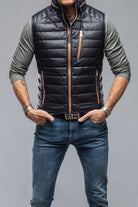 Saxan Leather Vest In Navy - AXEL'S