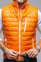 Saxan Leather Vest In Orange - AXEL'S
