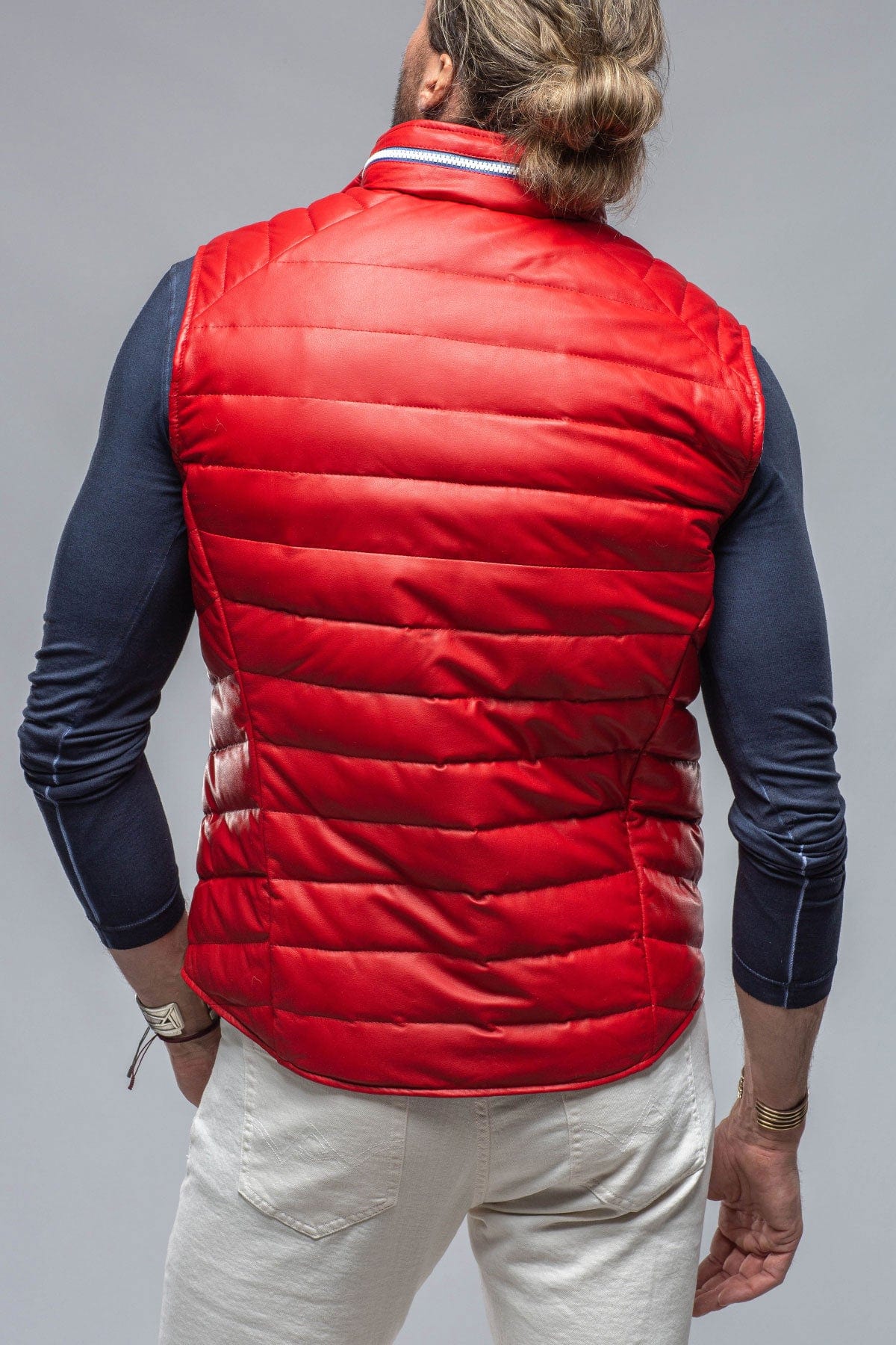 Saxan Leather Vest In Red - AXEL'S