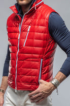 Saxan Leather Vest In Red - AXEL'S