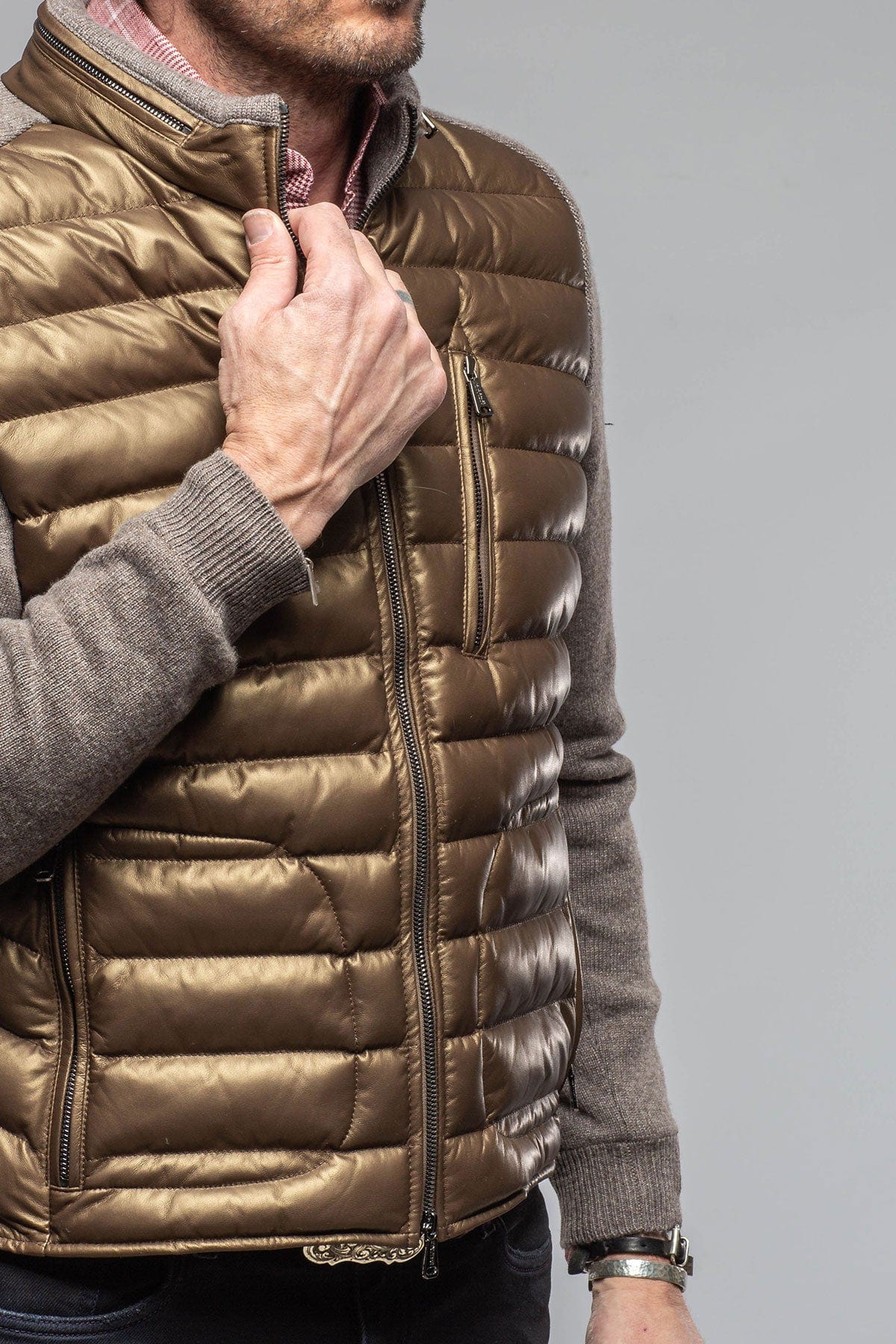 Sepang Sweater Jacket In Copper and Grey - AXEL'S