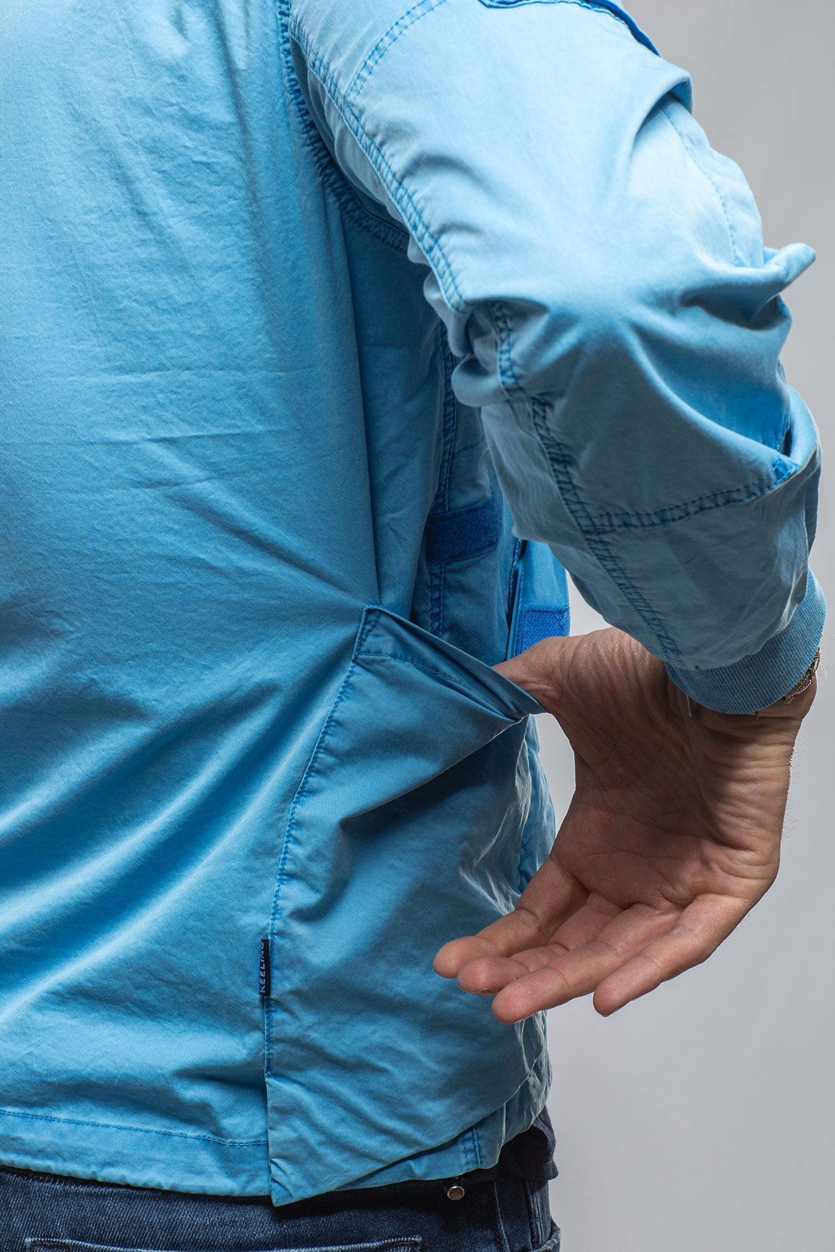 Nauru Cargo Jacket In Cendre Blue - AXEL'S