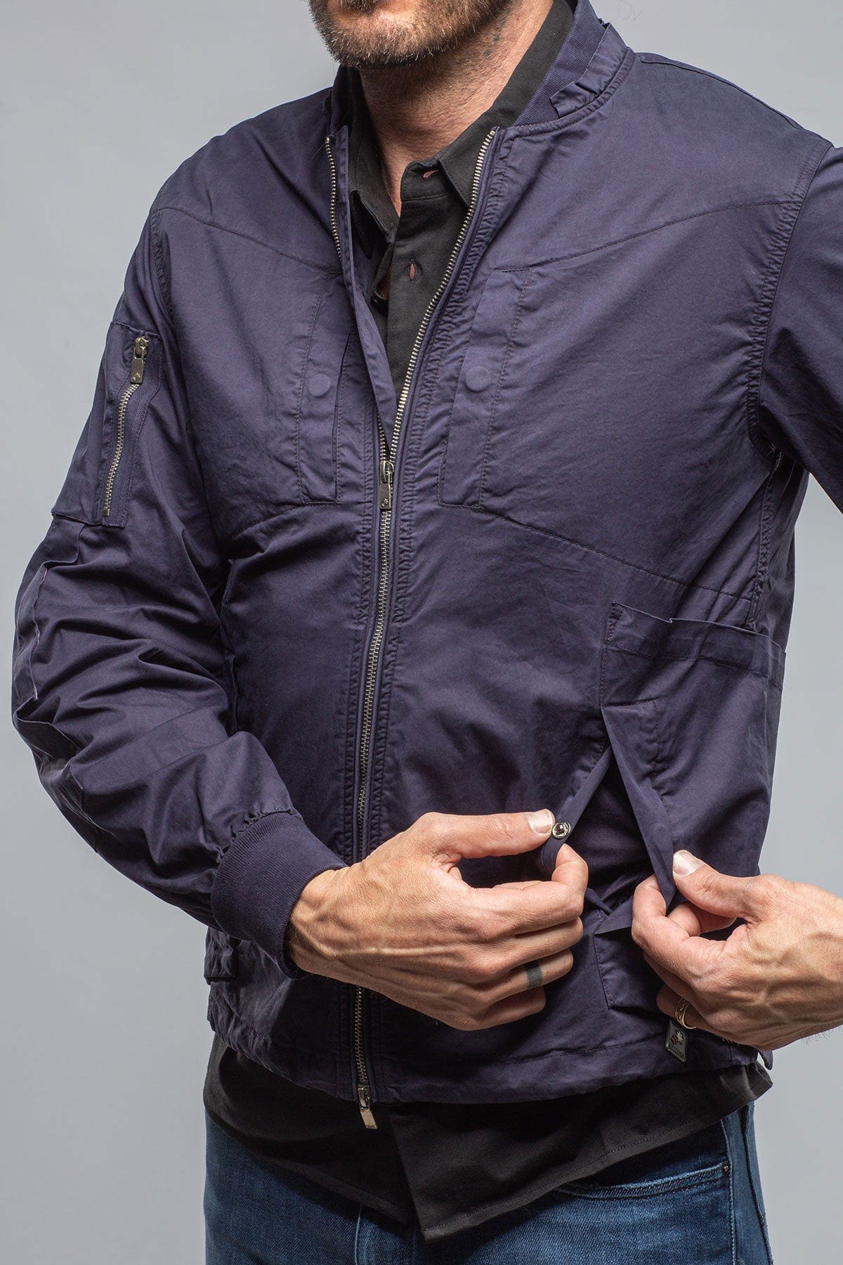Nauru Cargo Jacket In Dark Navy - AXEL'S