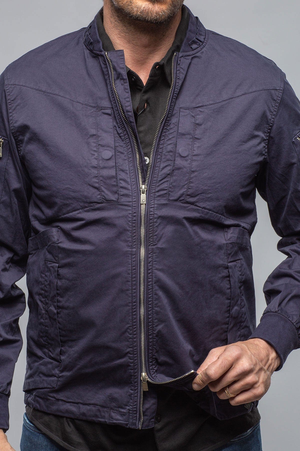 Nauru Cargo Jacket In Dark Navy - AXEL'S