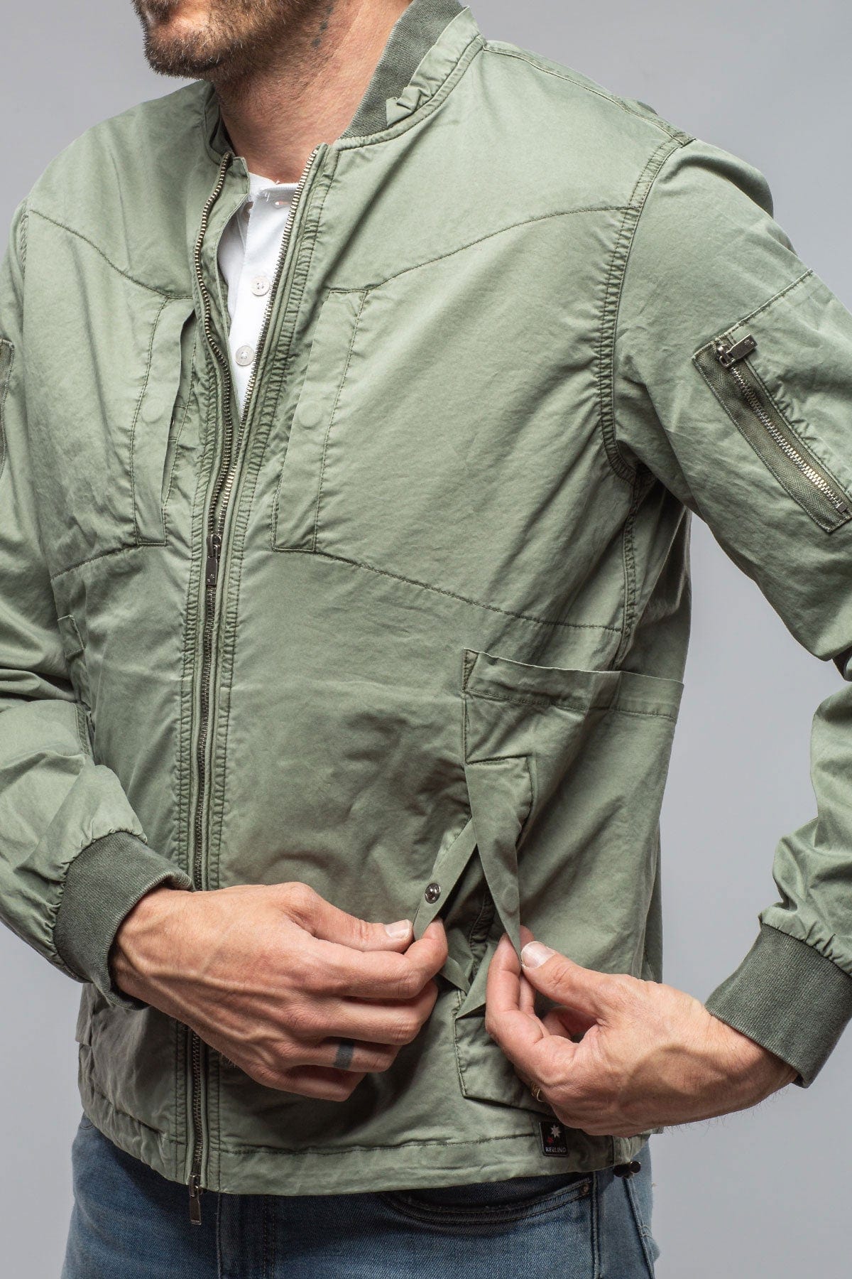 Nauru Cargo Jacket In Olivine - AXEL'S