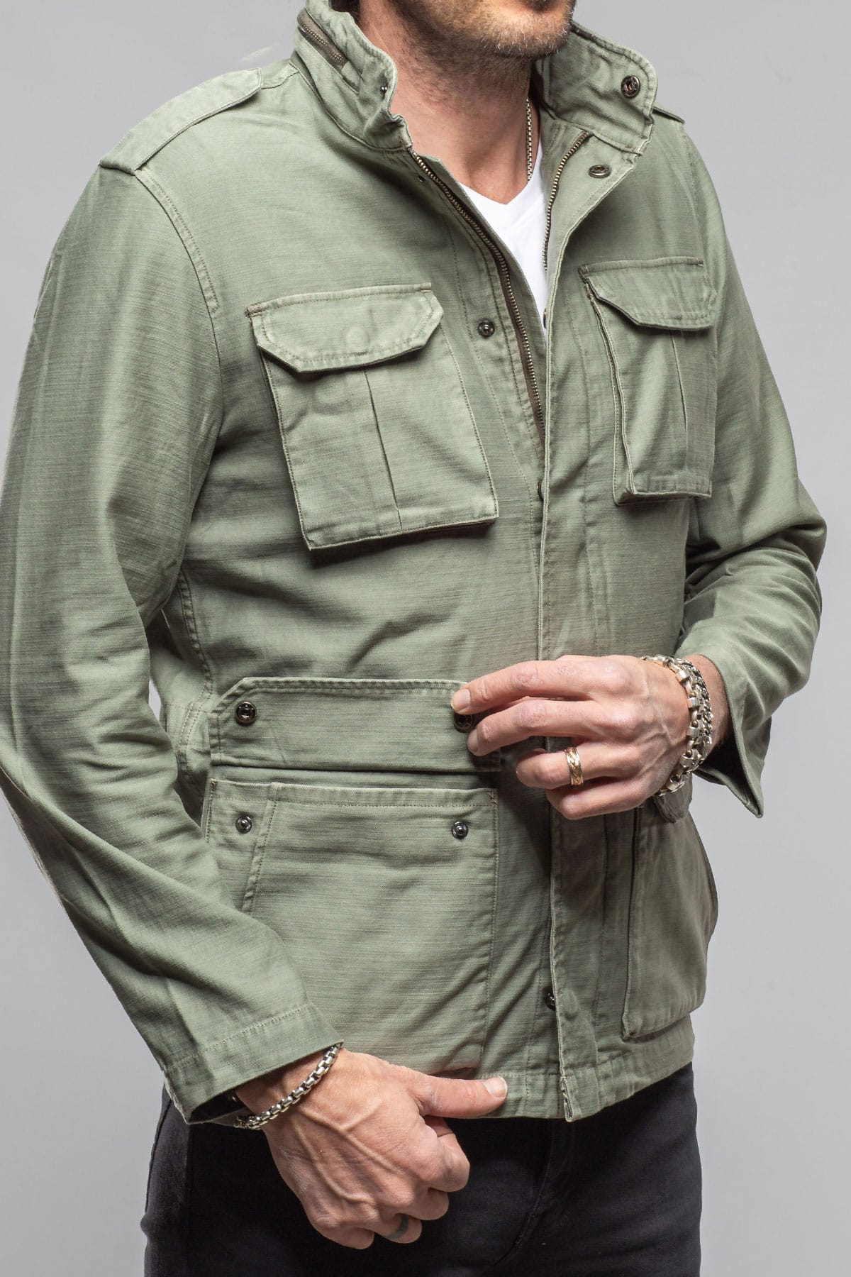Savu Linen Jacket In Desert Sage - AXEL'S
