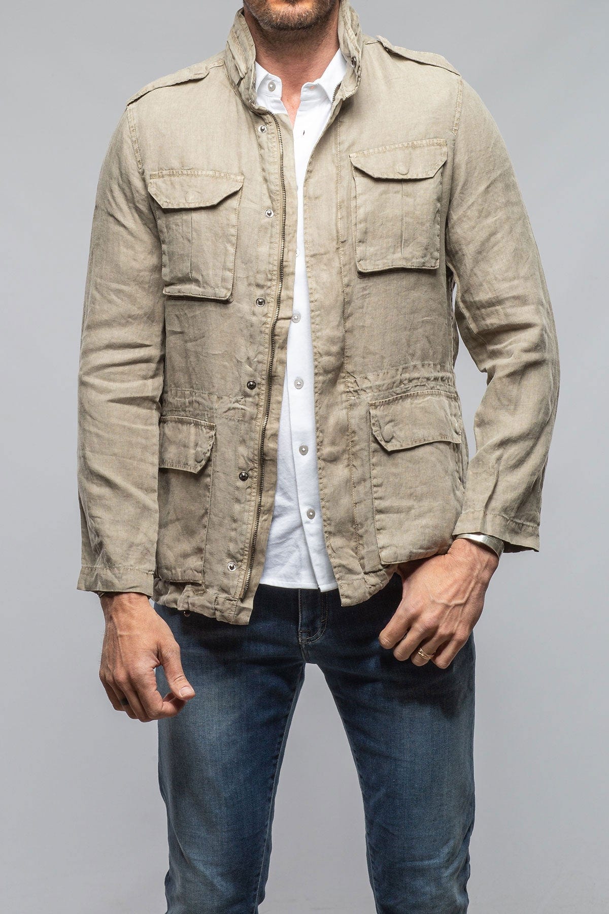 Savu Linen Jacket In Greige - AXEL'S