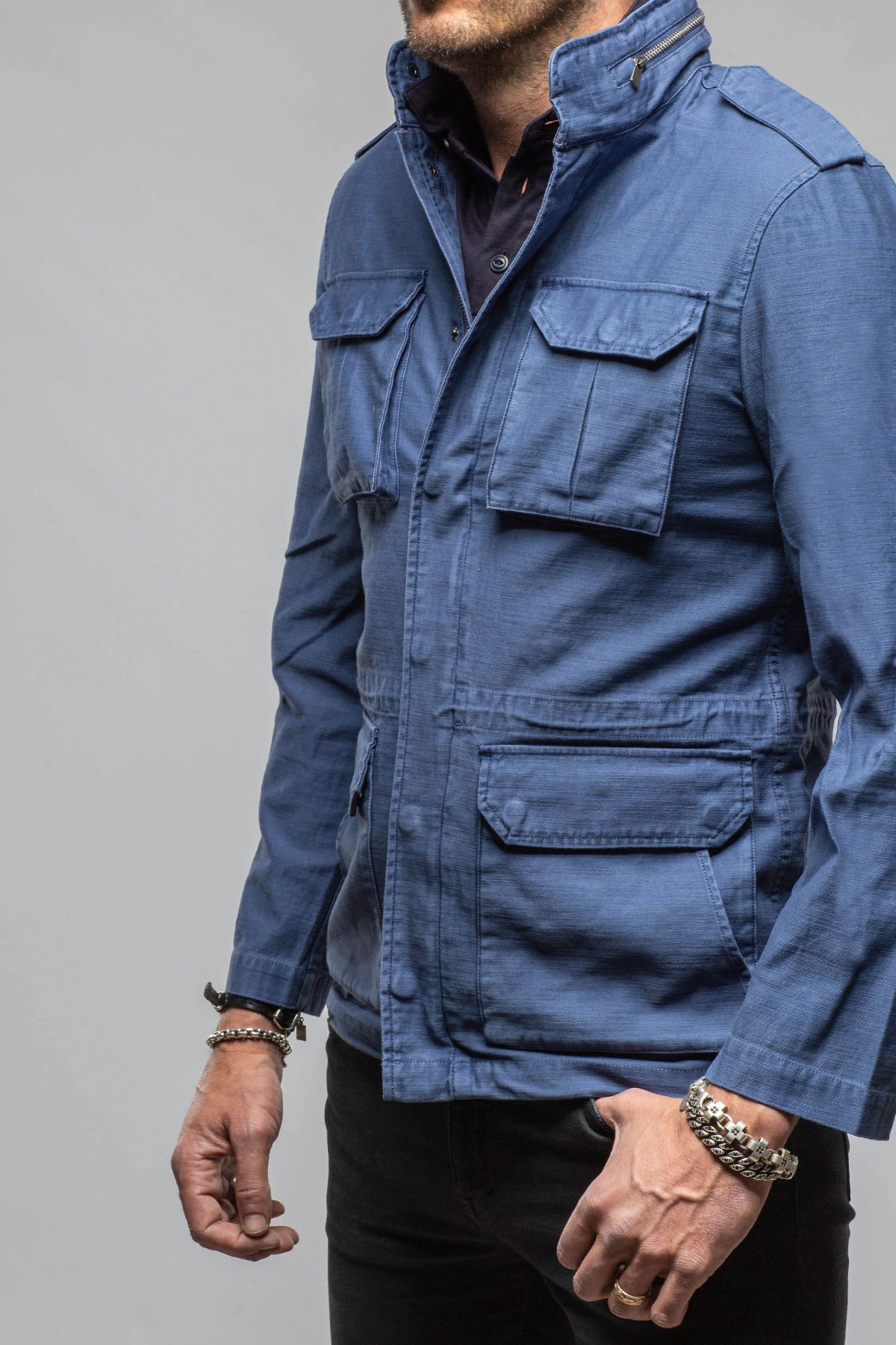 Savu Linen Jacket In Indigo - AXEL'S