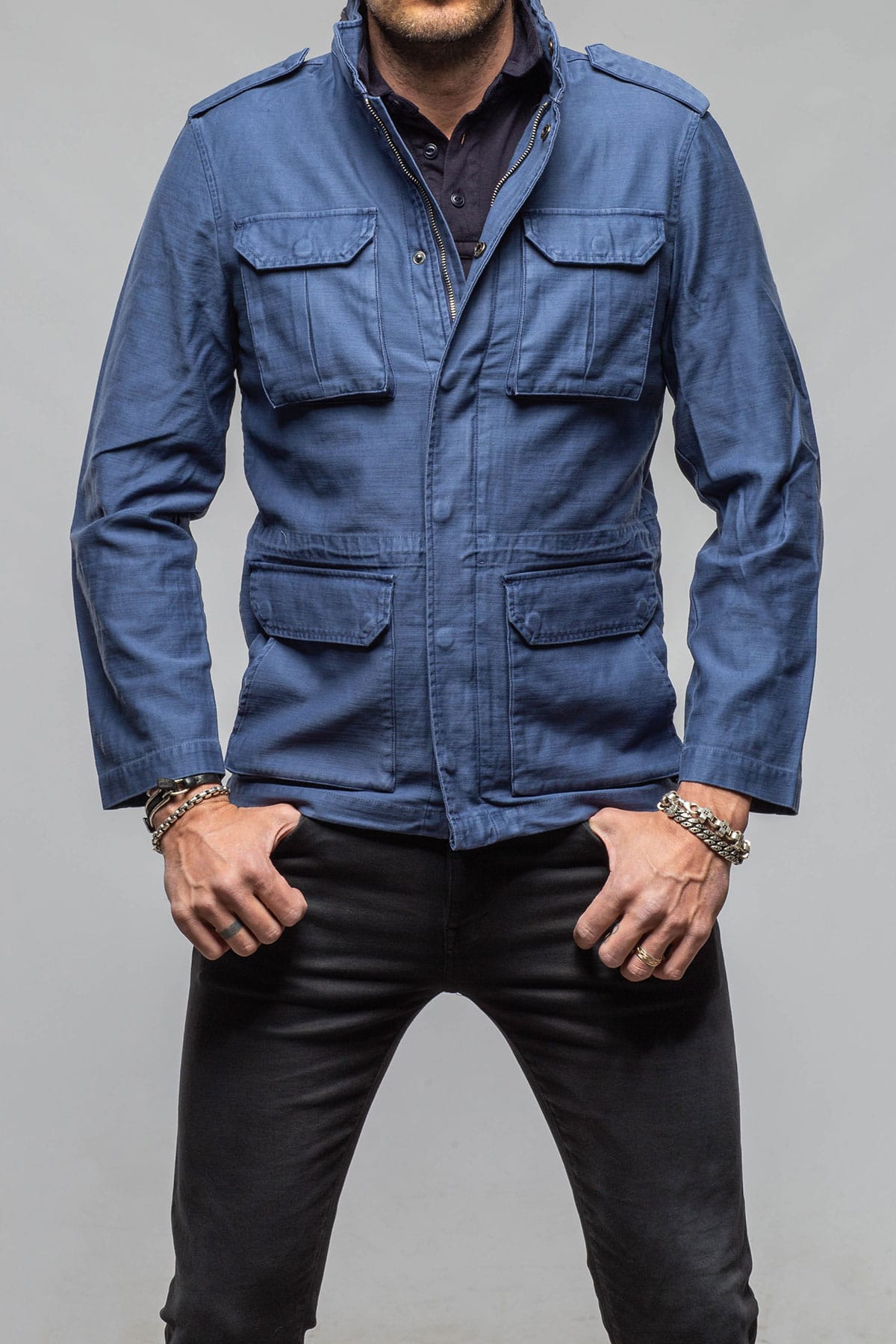 Savu Linen Jacket In Indigo - AXEL'S