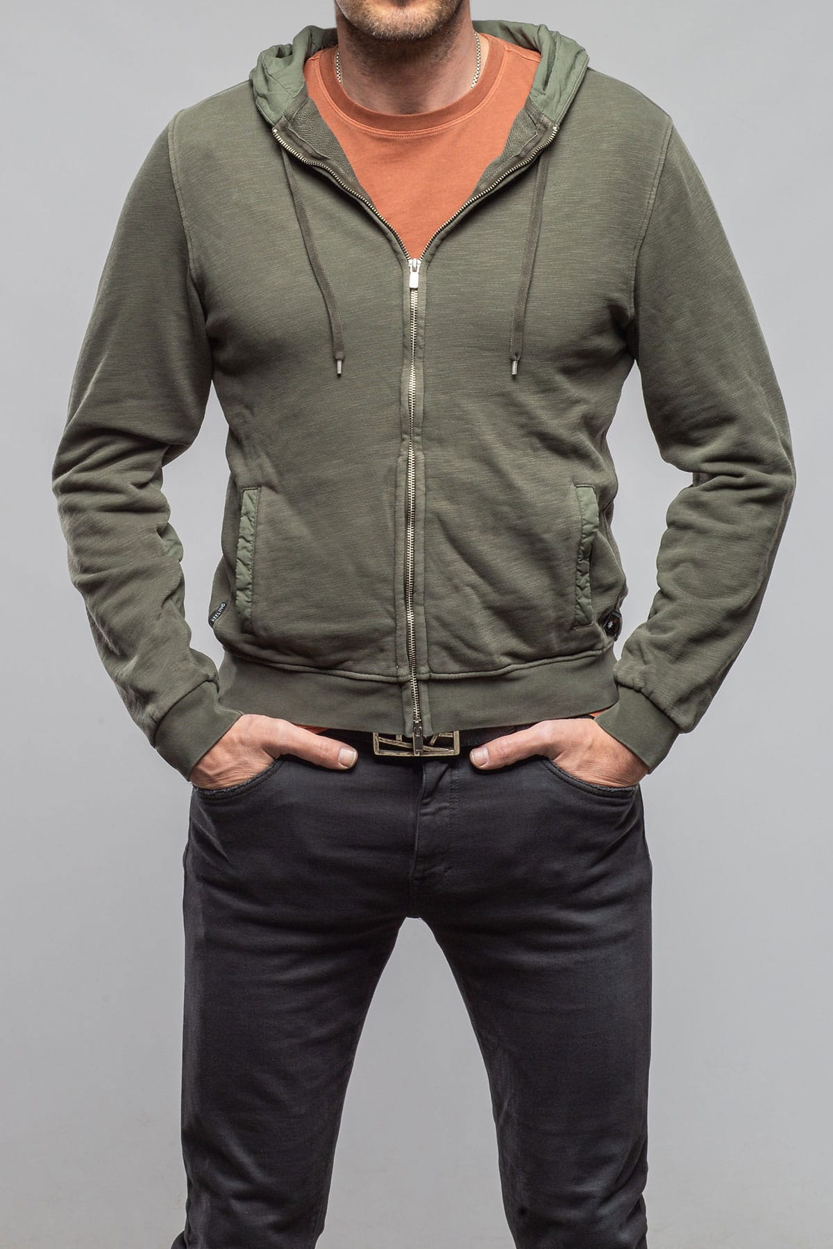 Sibut Zip Hoddie In Olivine - AXEL'S